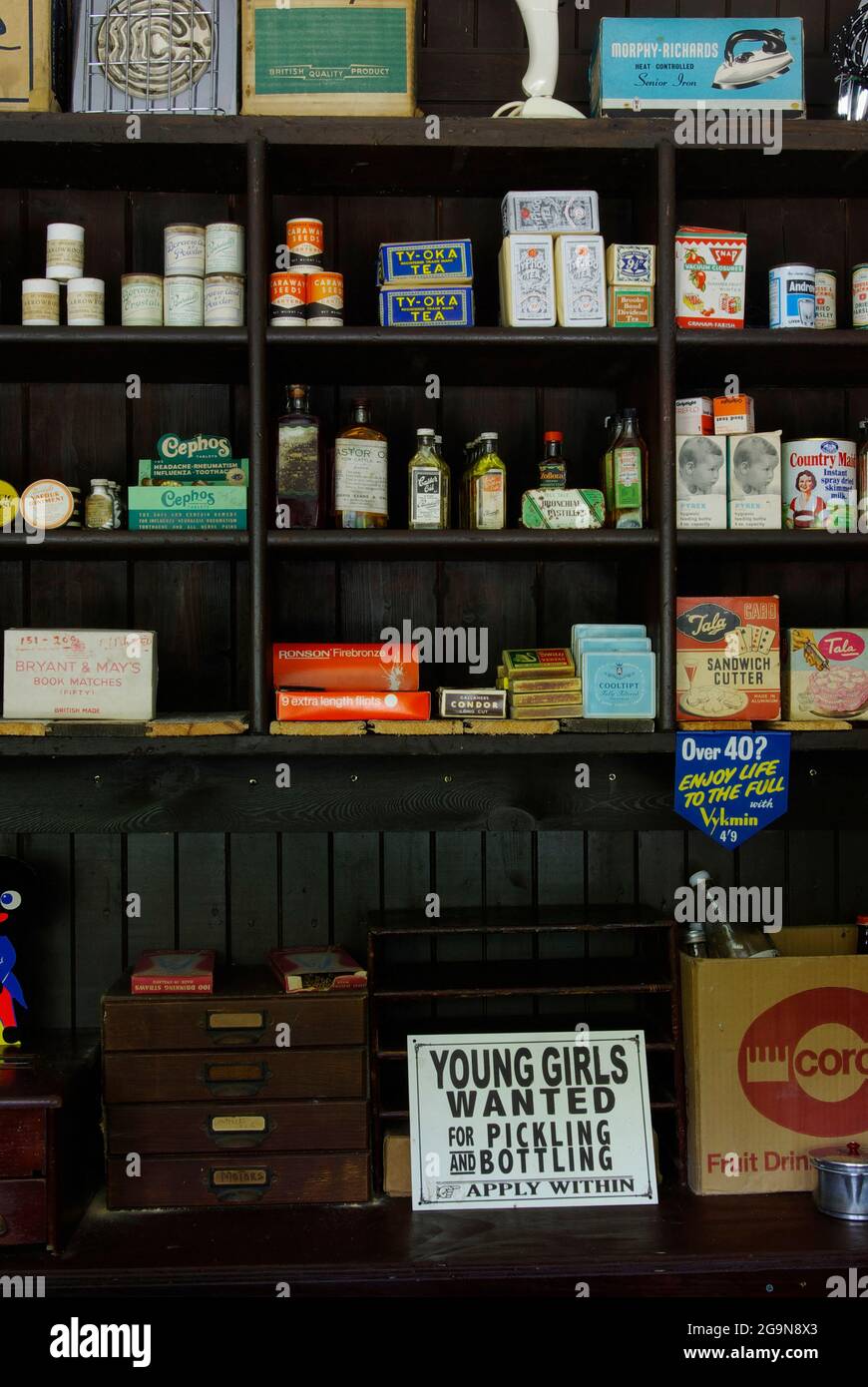 1950er `s Museum, Denbigh, Nordwales, Stockfoto